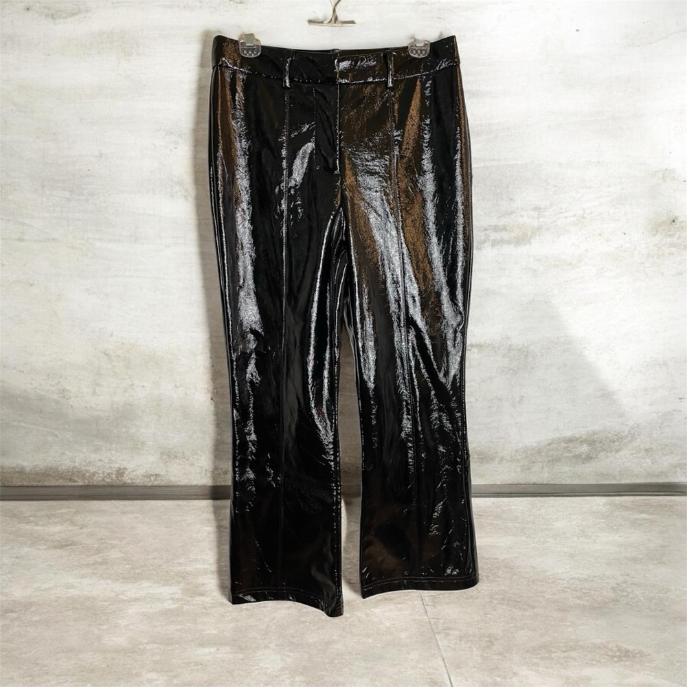 7 For All Mankind Black Patent Faux Leather Pants Size Medium 7FAM fairy grunge
